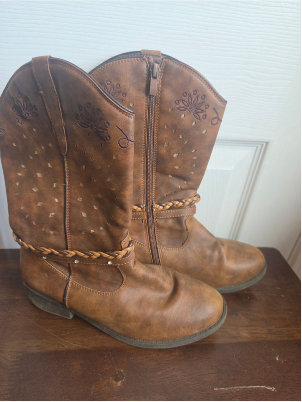 Women's Flex West Brown Western Ankle Boots Size 6